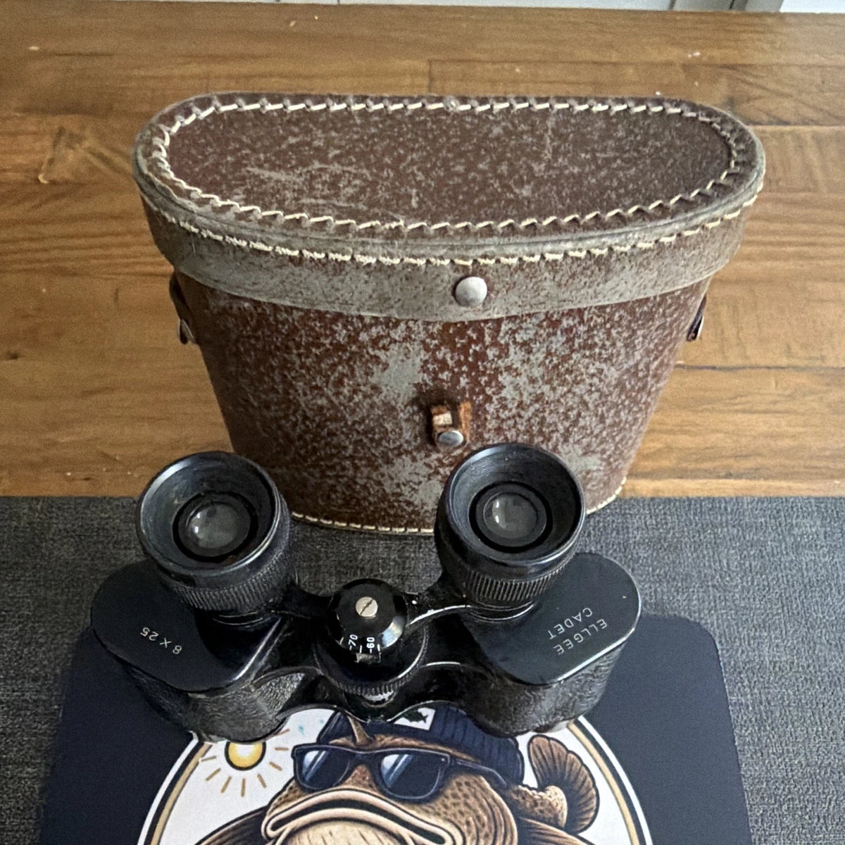 ELLGEE Cadet 8x25 Porro Prism Binoculars Coated Optics Black With Case