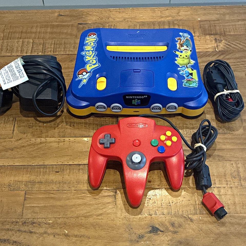 Nintendo 64 Pokemon Stadium Limited Edition Console w/ Cables & Red Pad