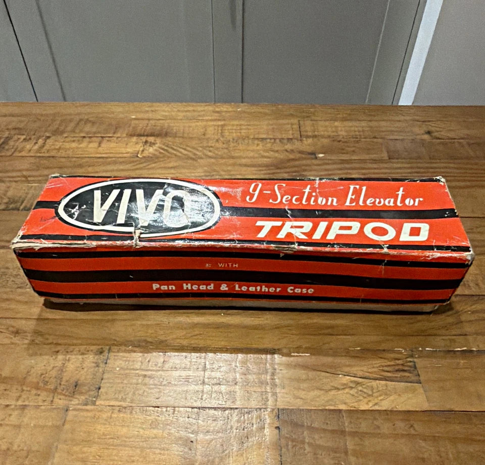 Vivo 9-Section Elevator Metal Camera Tripod In Box Retro Treasure