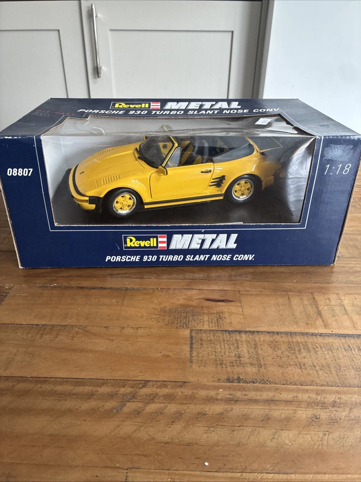 Revell Metal Porsche 930 Turbo Slant Nose Convertible 1:18 Yellow Diecast NEW