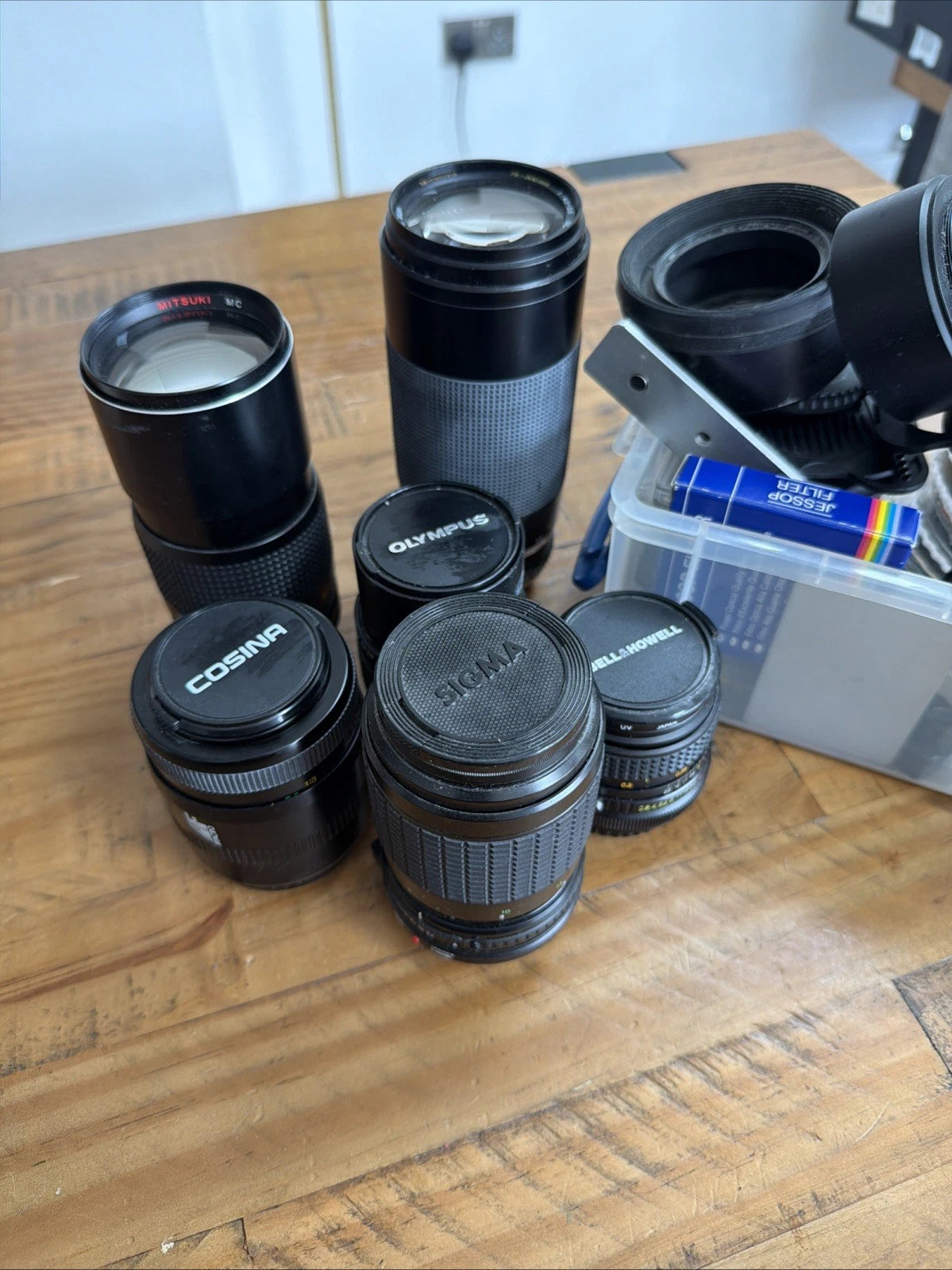 A Selection Of Camera Lens' & Accessories Bundle Untested & As Seen