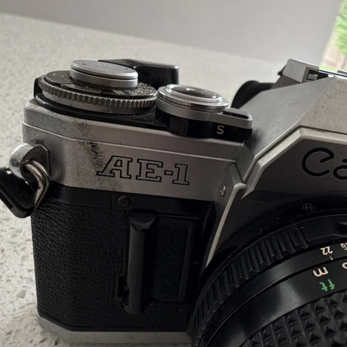 Canon AE-1 Silver 35mm SLR Film Camera with Canon FD 50mm f/1.8 Lens UNTESTED
