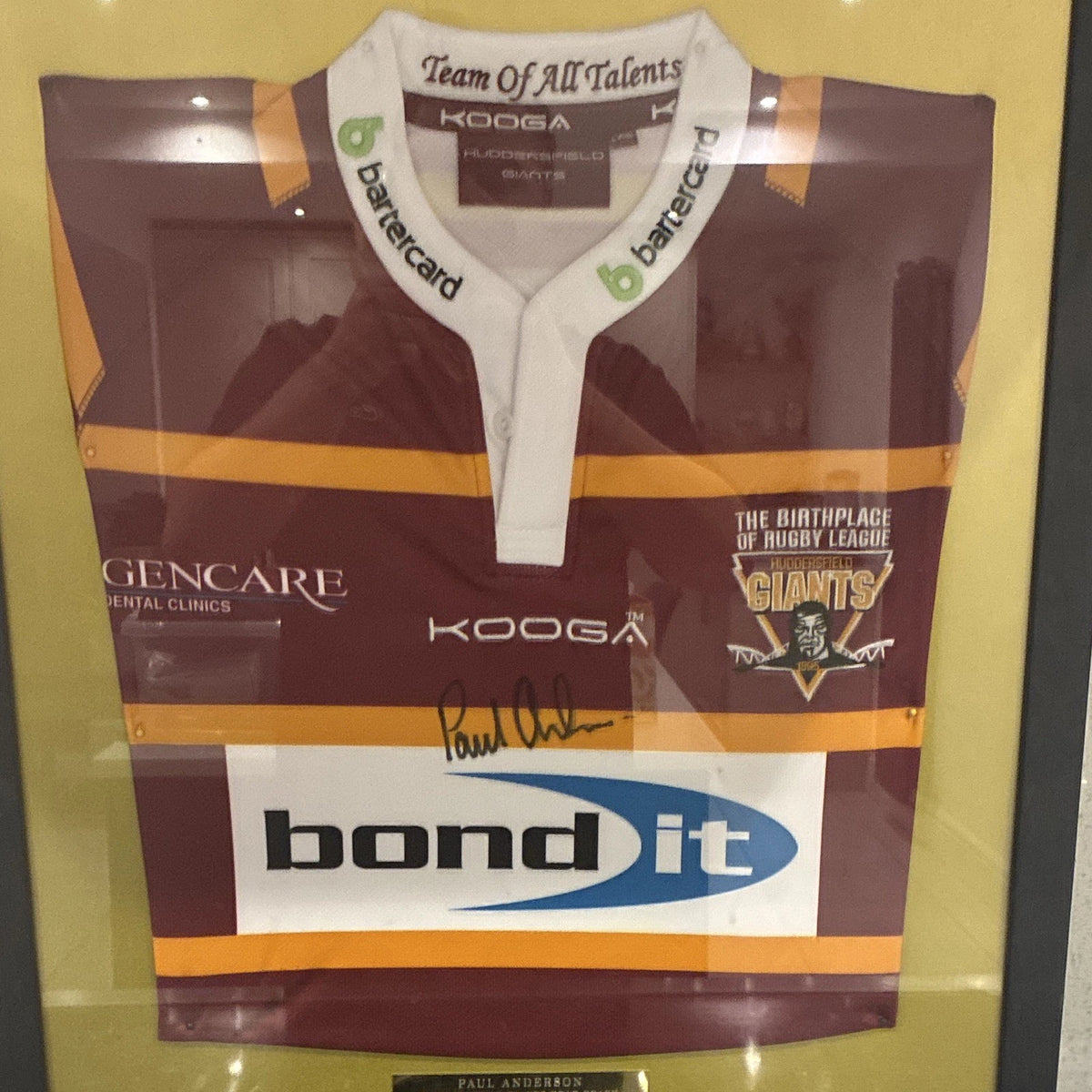 Framed & Signed Paul Anderson “Coach Of The Season 2013” Huddersfield Giants
