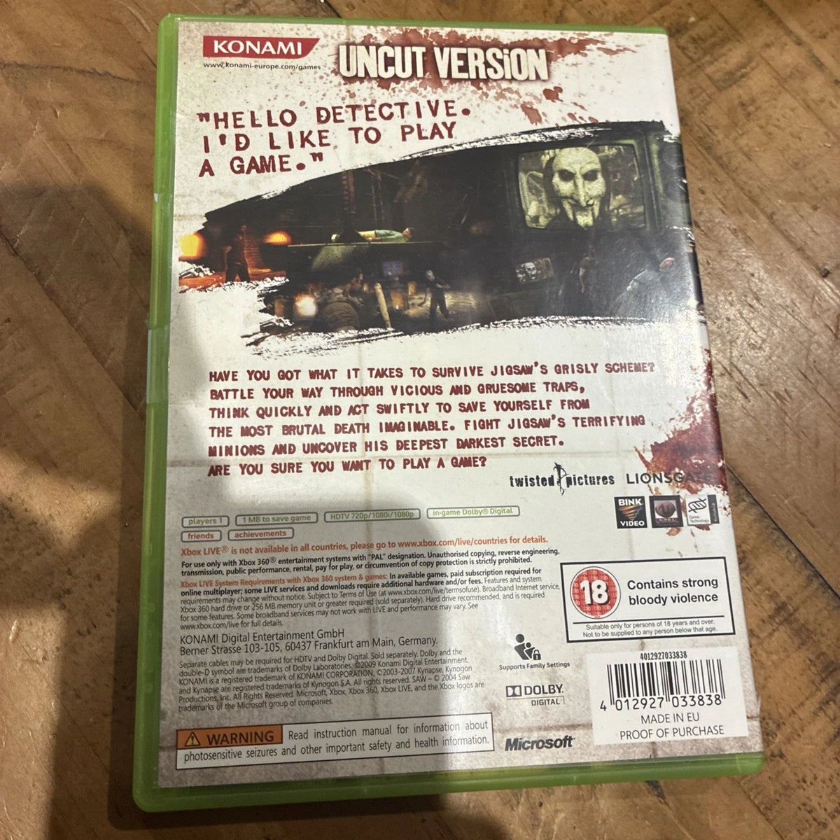 Saw Microsoft Xbox 360 Video Game