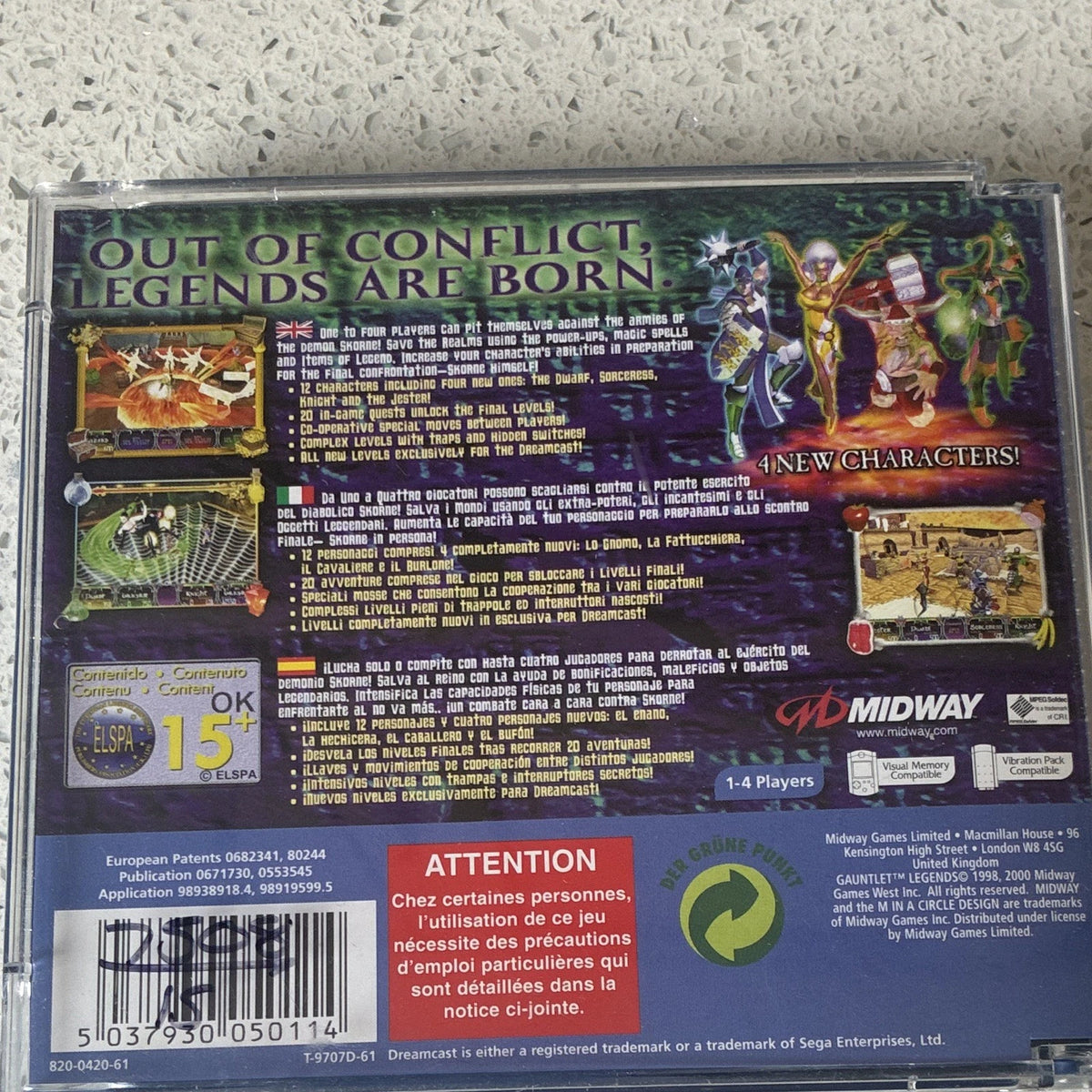 Gauntlet Legends Sega Dreamcast Game (2000) W/ Manual