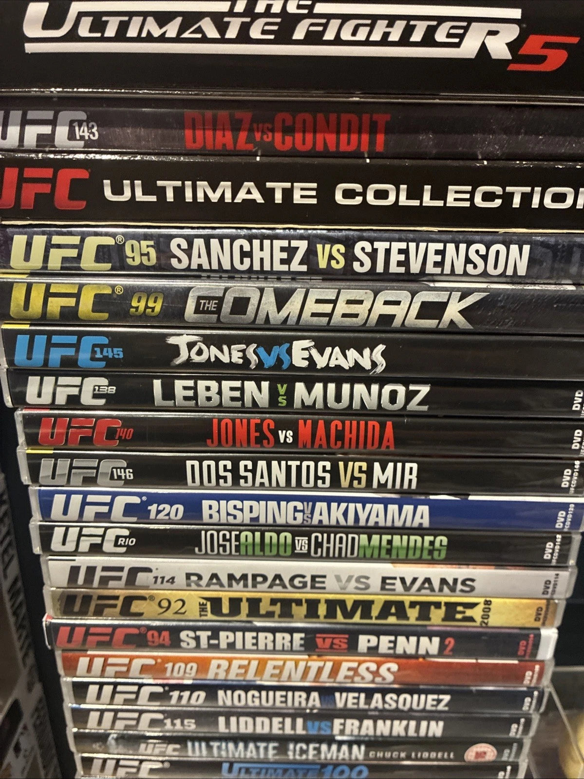 29 UFC DVDs Including Numbered PPV Cards & Ultimate Fighters Bundle
