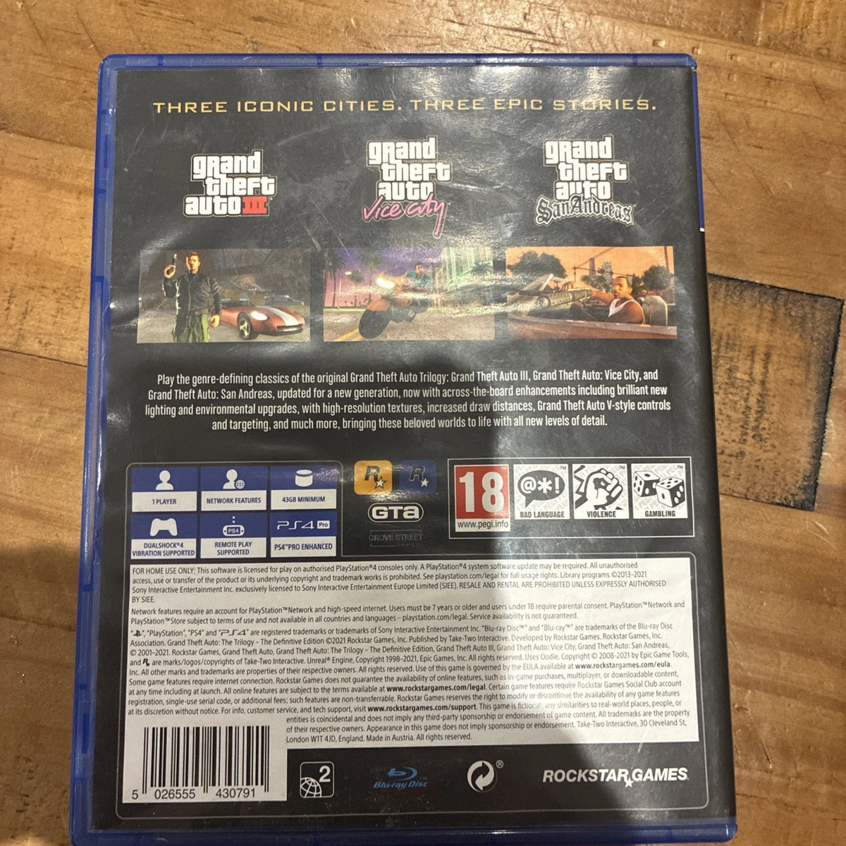 Grand Theft Auto: The Trilogy Definitive Edition PlayStation 4 Game