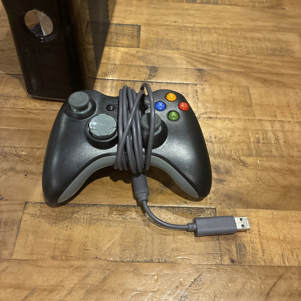 Xbox 360 S Slim Black Console With Wired Controller No Leads