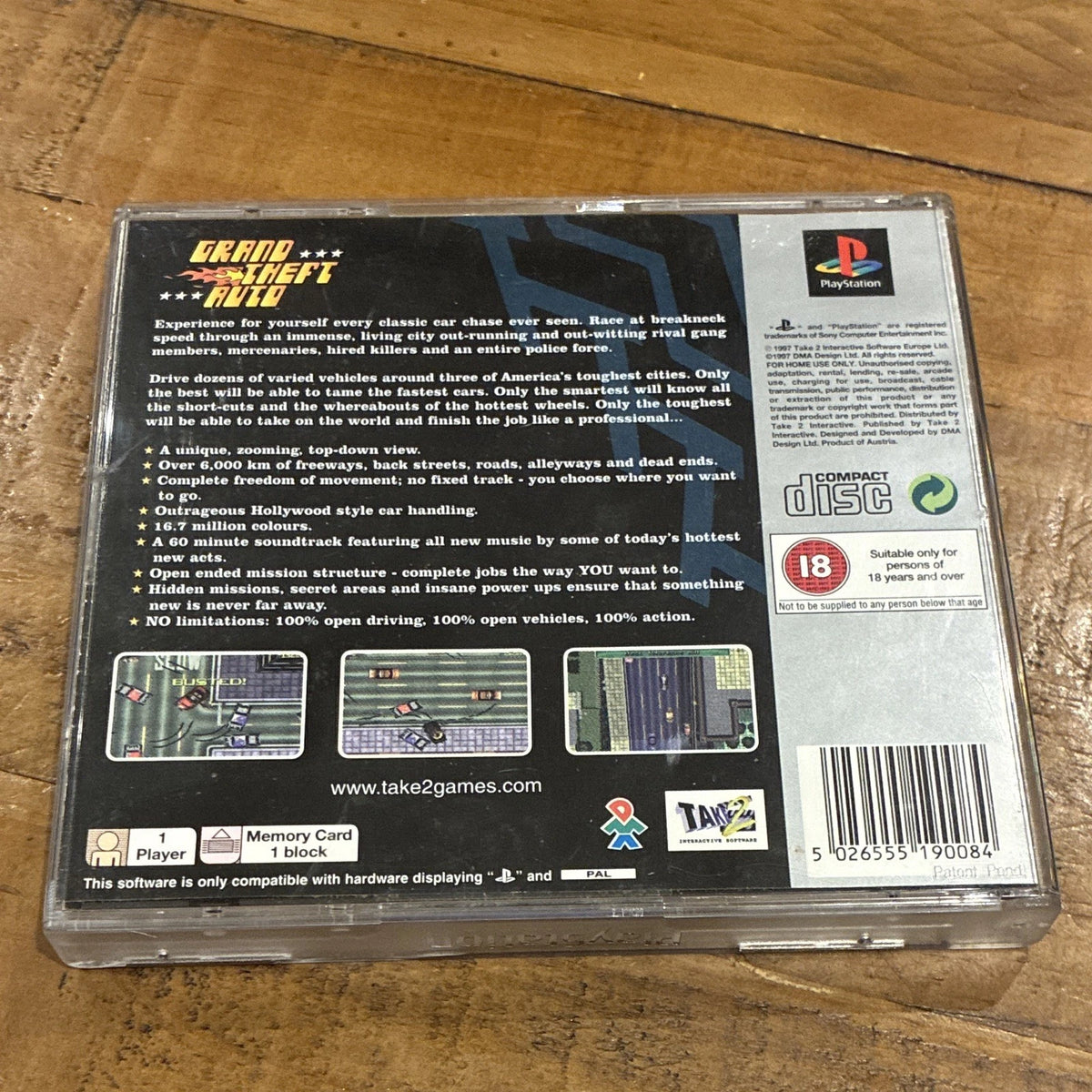 Grand Theft Auto Sony PlayStation 1 Game PAL Platinum W/ Manual
