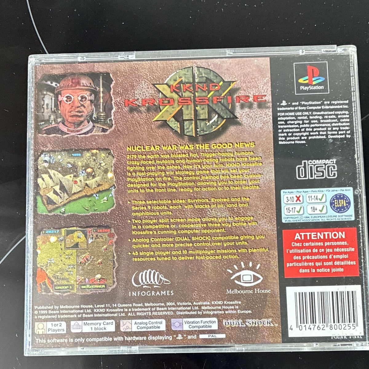 KKND Krossfire PS1 Game With Manual Rare Playstation Classic