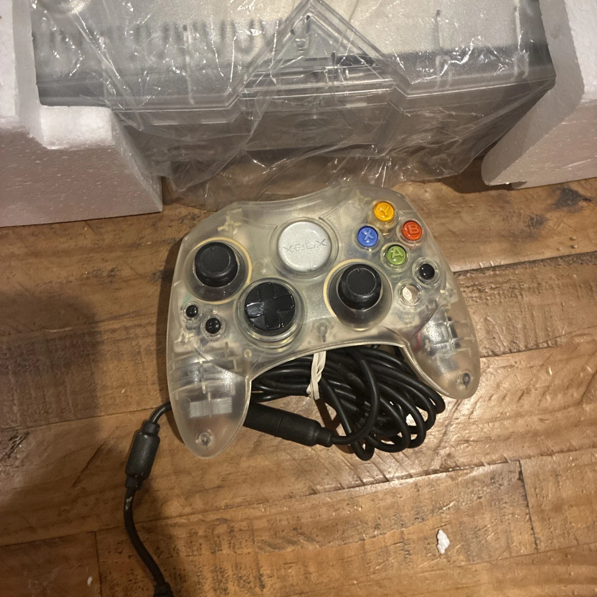 Microsoft Xbox Original Crystal Console Boxed With Inserts, Wires & Pad