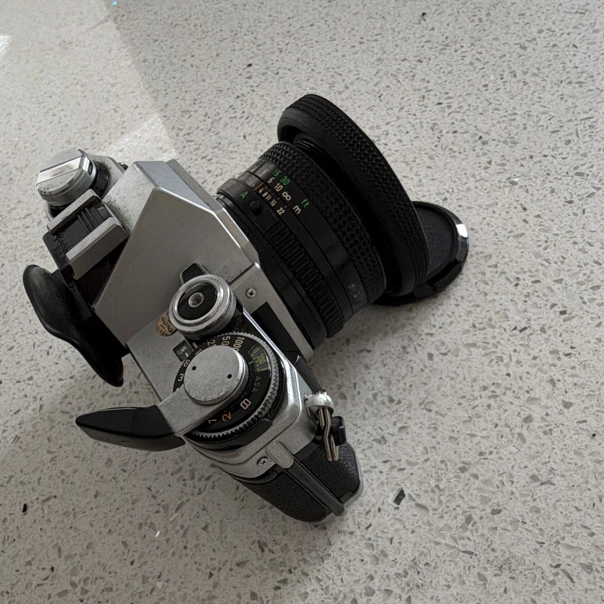 Canon AE-1 Silver 35mm SLR Film Camera with Canon FD 50mm f/1.8 Lens UNTESTED