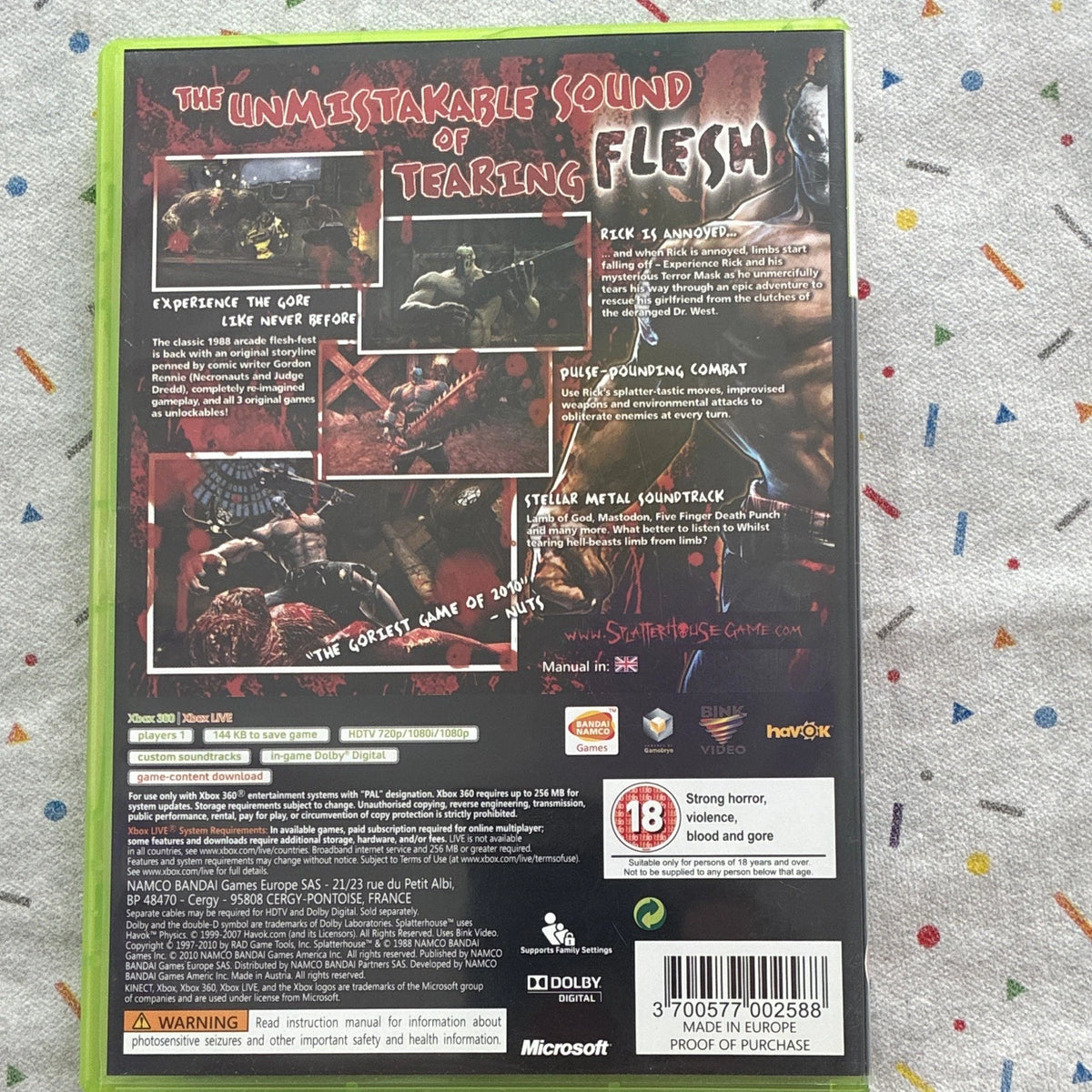 Splatterhouse Microsoft Xbox 360 Game PAL Complete with ManuaL