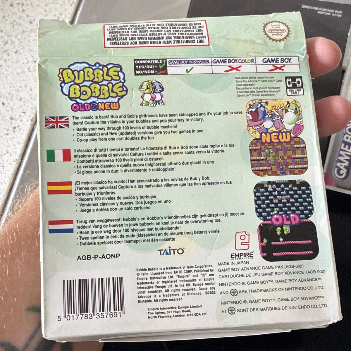 Bubble Bobble: Old & New Complete Game W/ Manual Game Boy Advance