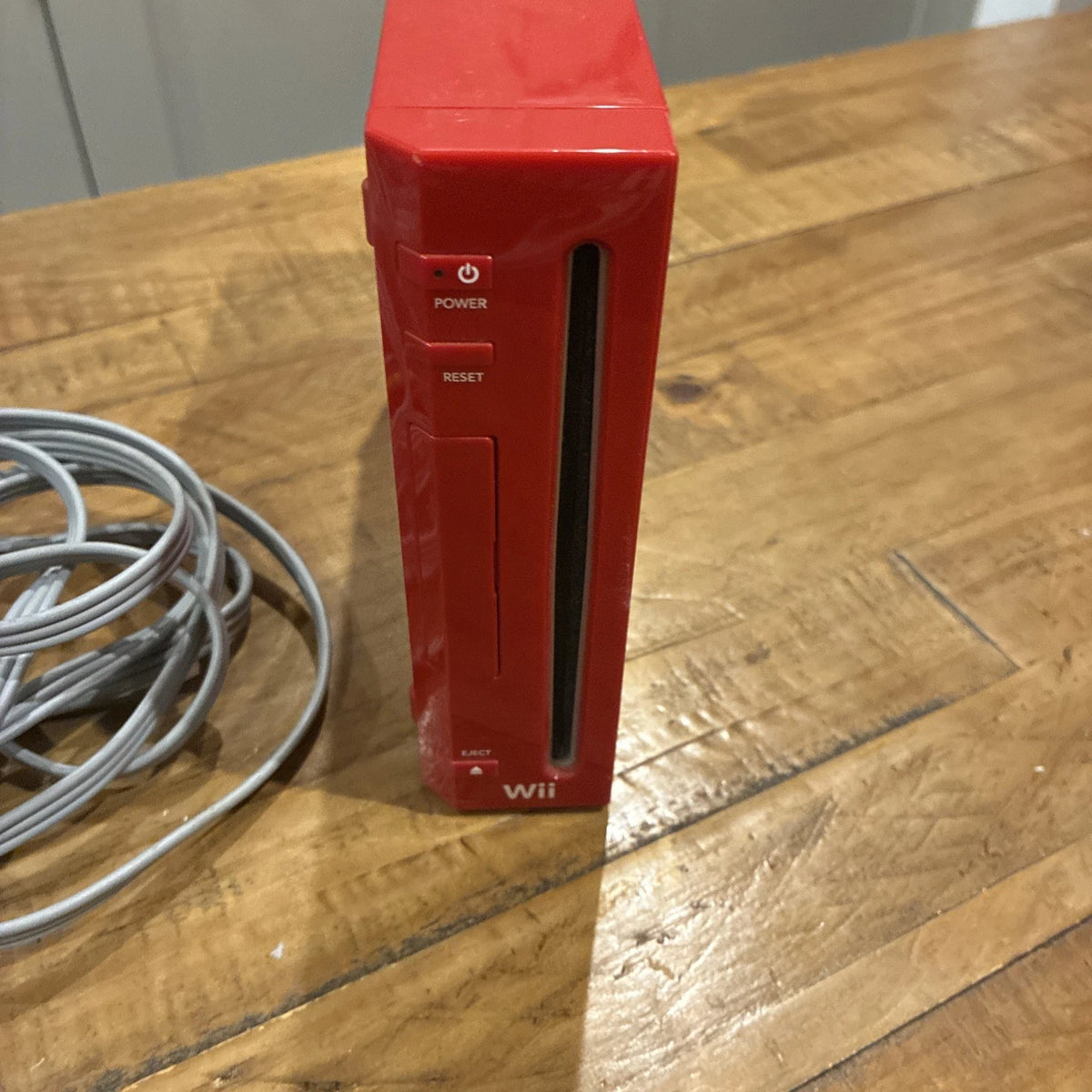 Nintendo Wii Red Console Bundle with Remote, Nunchuck & Wires