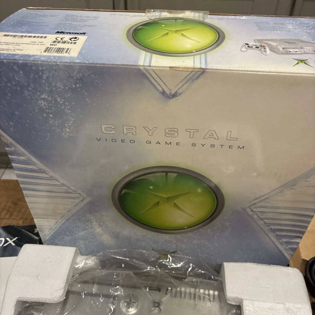 Microsoft Xbox Original Crystal Console Boxed With Inserts, Wires & Pad